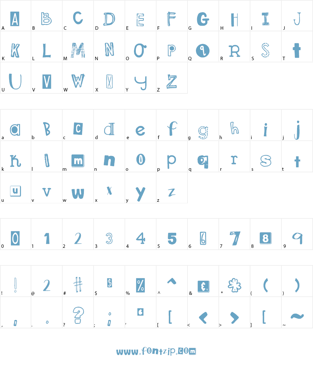 DJB Ransom Note Font Character